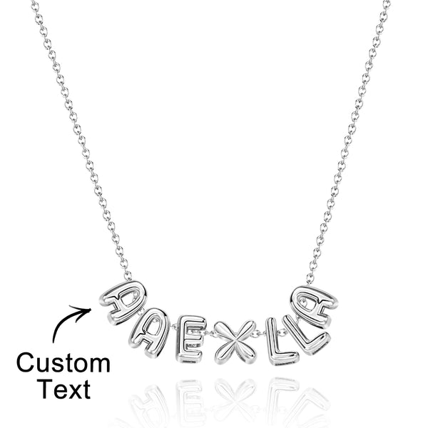 Custom Name 3D Bubble Balloon Letters Necklace Fantastic Gift