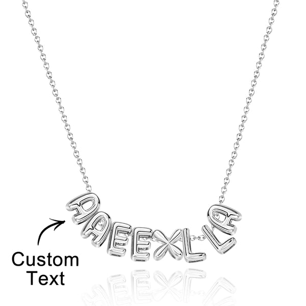 Custom Name 3D Bubble Balloon Letters Necklace Fantastic Gift