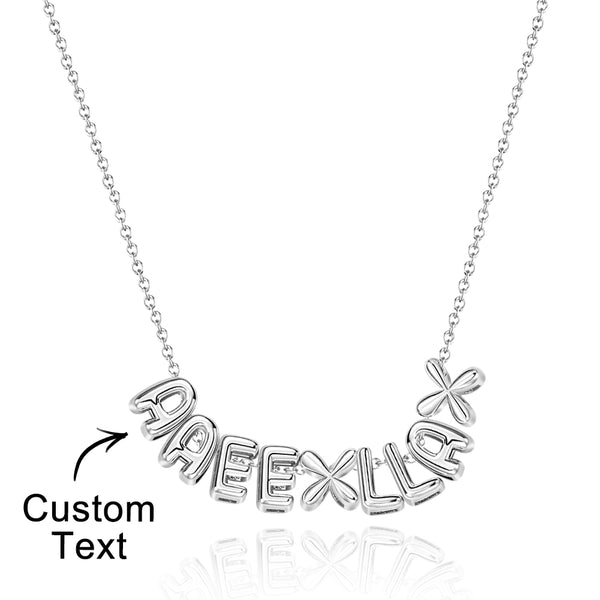 Custom Name 3D Bubble Balloon Letters Necklace Fantastic Gift