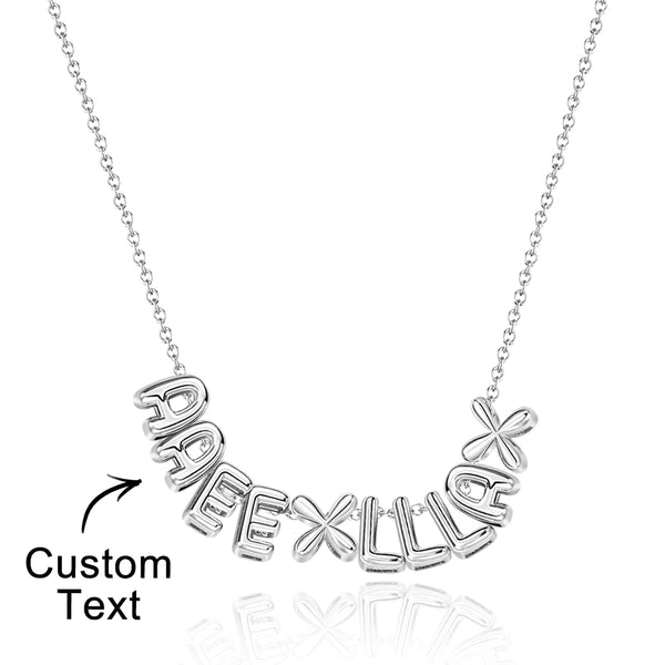 Custom Name 3D Bubble Balloon Letters Necklace Fantastic Gift
