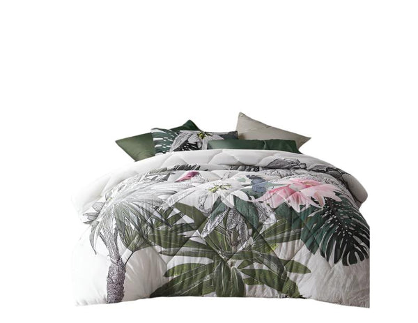 Accessorize 3 Pce Curiosity Palms Green Comforter Bedspread Coverlet Set Queen