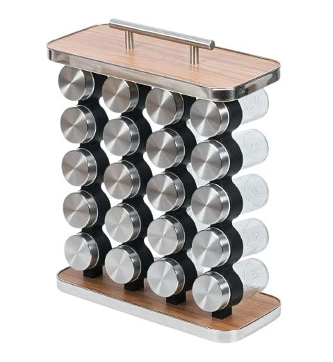 Carla Home 20 Jar Spice Rack Organiser Storage Kitchen Countertop Cabinet