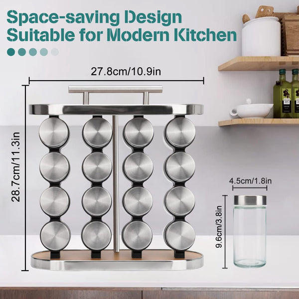 Carla Home 20 Jar Spice Rack Organiser Storage Kitchen Countertop Cabinet