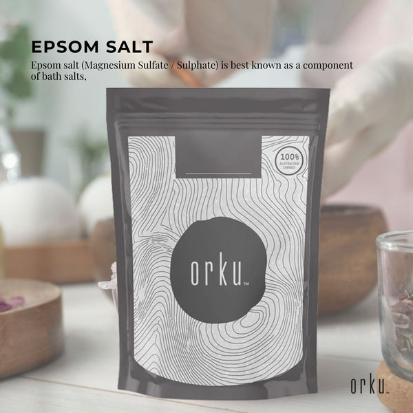 Orku 1Kg Epsom Salt - Magnesium Sulphate Bath Salts For Skin Body Sulfate