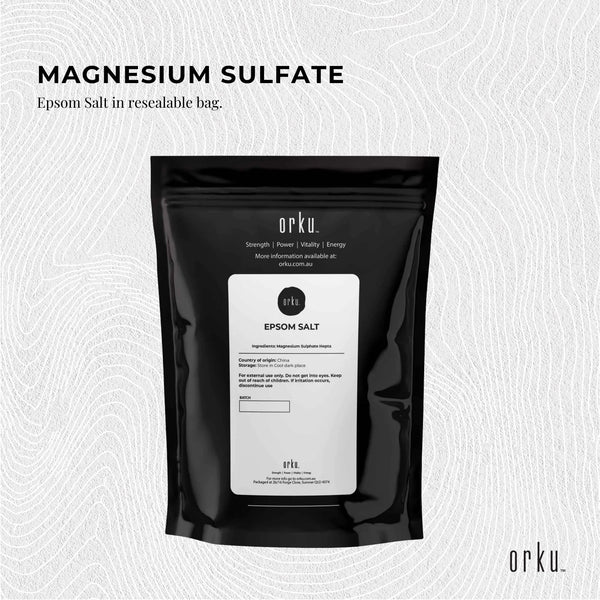 Orku 2Kg Epsom Salt - Magnesium Sulphate Bath Salts For Skin Body Sulfate