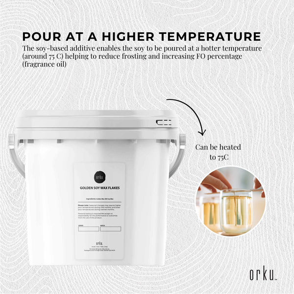 Orku Golden 464 Soy Wax Flakes Pure Natural DIY Candle Melts Chips 2kg