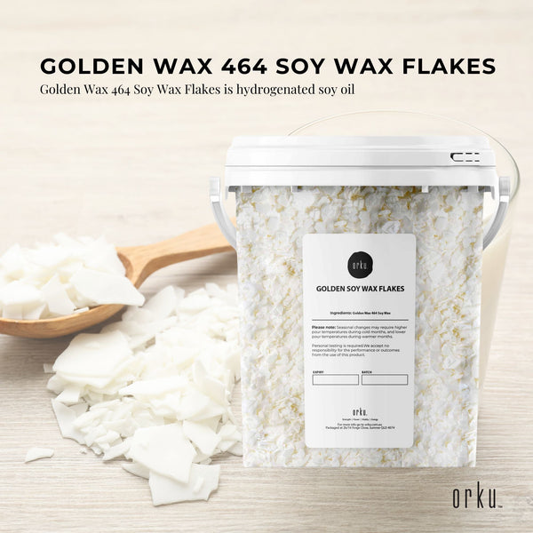 Orku Golden 464 Soy Wax Flakes 100% Pure Natural DIY Candle Melts Chips 400g