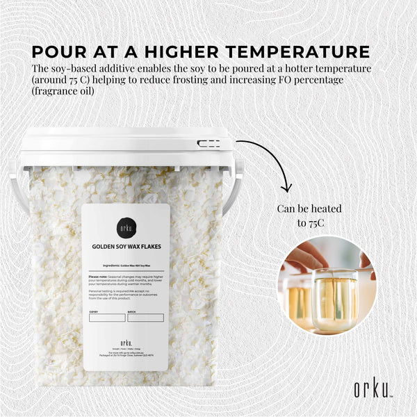 Orku Golden 464 Soy Wax Flakes 100% Pure Natural DIY Candle Melts Chips 400g