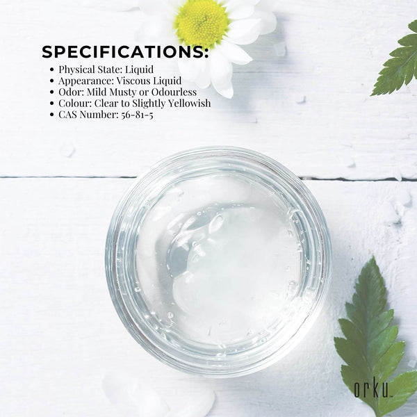 Orku 250ml Glycerine 99.9% Pure USP Food + Cosmetic Grade – Vegetable Glycerol