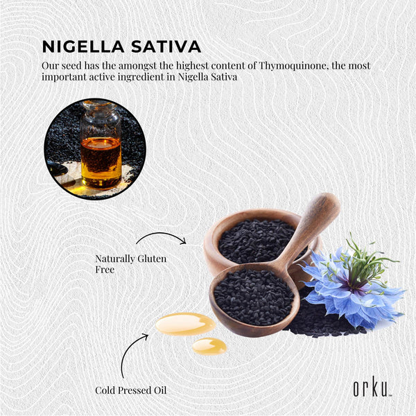 Orku Pure Ethiopian Black Seed Nigella Sativa Cumin Oil Cold Pressed 100ml