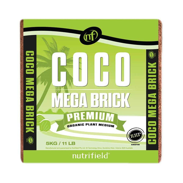 Nutrifield Coco Brick Premium Coir Peat Organic Plant Growth Medium 5kg 55L