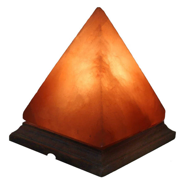 Himalayan Salt Lamp Pyramid Carved Shape Pink Crystal Rock LED Light 12V 12W
