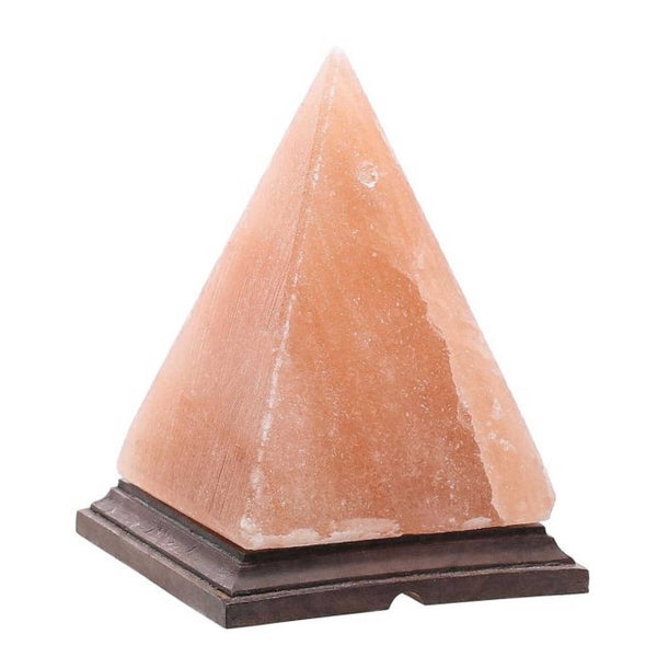 Himalayan Salt Lamp Pyramid Carved Shape Pink Crystal Rock LED Light 12V 12W