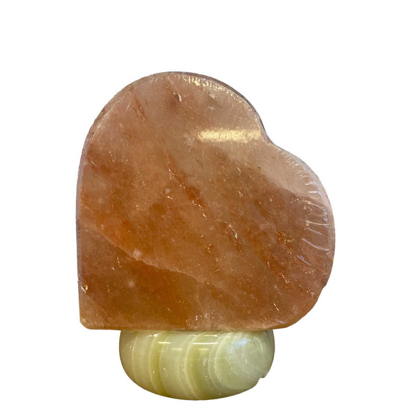 Himalayan Salt Lamp Love Heart Carved Shape Pink Crystal Rock Light