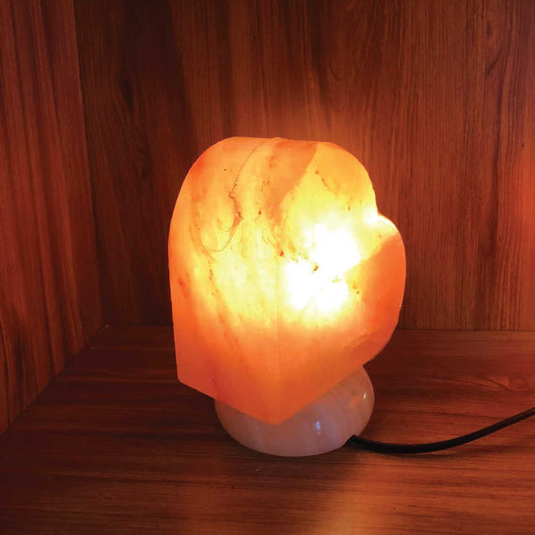 Himalayan Salt Lamp Love Heart Carved Shape Pink Crystal Rock Light