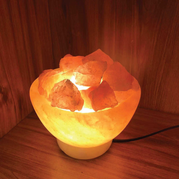 Himalayan Salt Lamp Firebowl Pink Crystal Rock Light 12V 12W