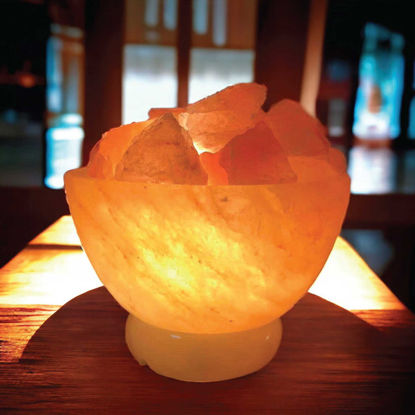 Himalayan Salt Lamp Firebowl Pink Crystal Rock Light 12V 12W
