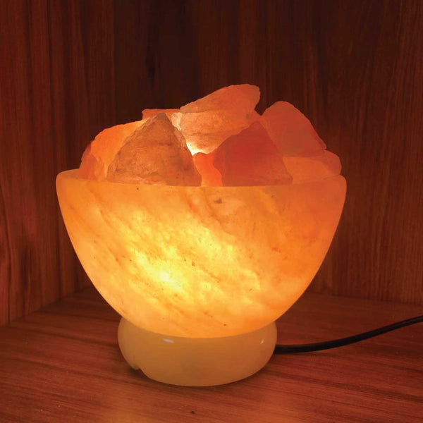 Himalayan Salt Lamp Firebowl Pink Crystal Rock Light 12V 12W