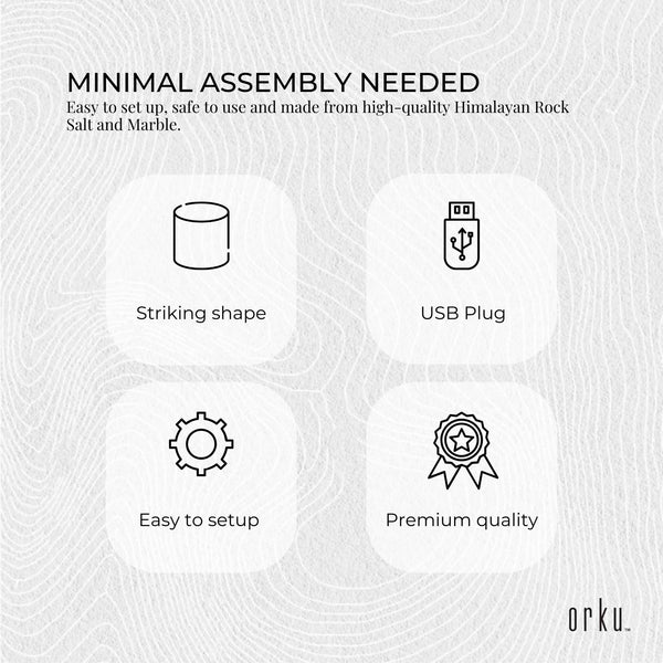 USB Himalayan Salt Lamp Cylinder Carved Shape Pink Crystal Rock LED Light