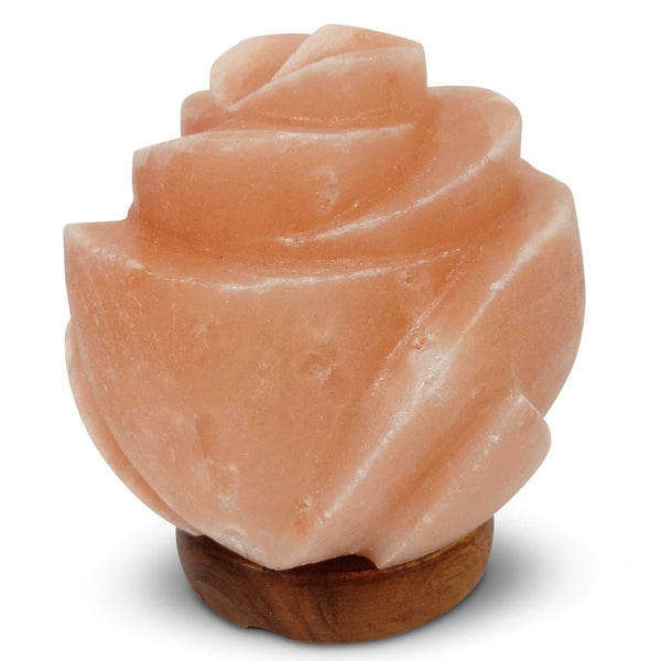 Rose Carved Flower Himalayan Pink Salt Lamp Light Rock Crystal