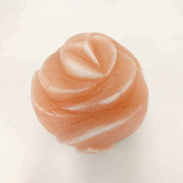 Rose Carved Flower Himalayan Pink Salt Lamp Light Rock Crystal