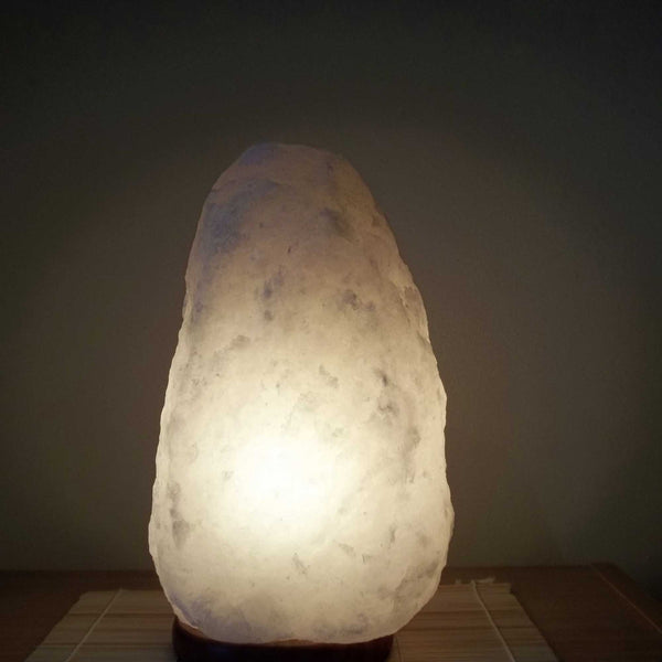 Himalayan White Salt Lamp Carved Rock Crystal Light 2-3kg 12V 12W