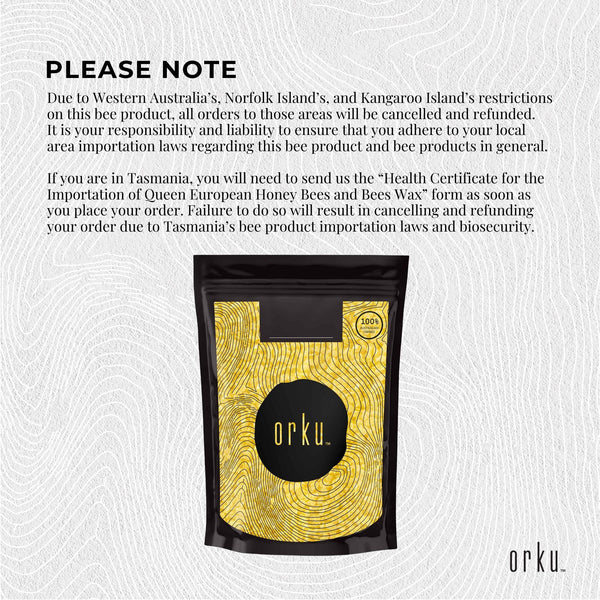 1kg Orku Organic Beeswax Pellets Yellow - Cosmetic Grade Quality Pure Bees Wax