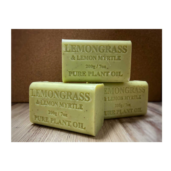 65x 200g Lemongrass Lemon Myrtle Plant Oil Soap Bars Triple Milled Australian