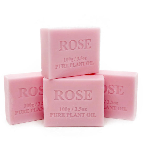 4x 100g Rose Scented Plant Oil Soap Bars Natural Triple Milled Australian
