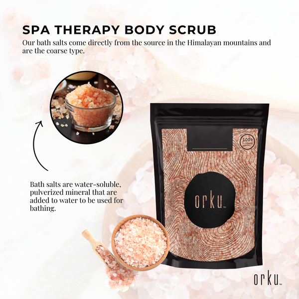 Pink Himalayan Bath Salts Natural Crystal Rocks Spa Therapy Body Scrub 500g