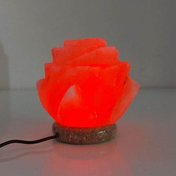 USB Himalayan Salt Lamp Colour Changing Flower Shape Rock LED Light