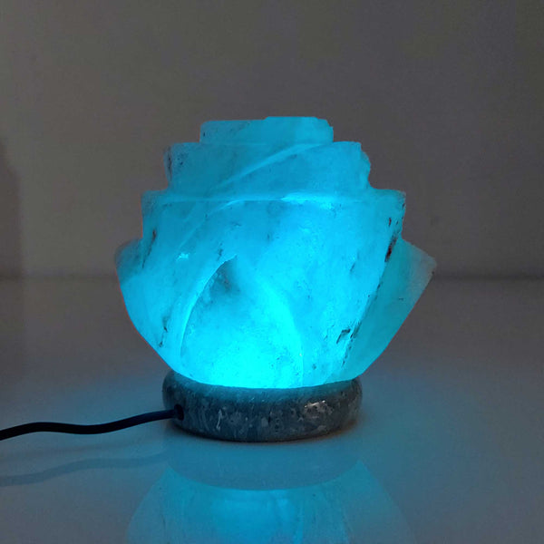 USB Himalayan Salt Lamp Colour Changing Flower Shape Rock LED Light