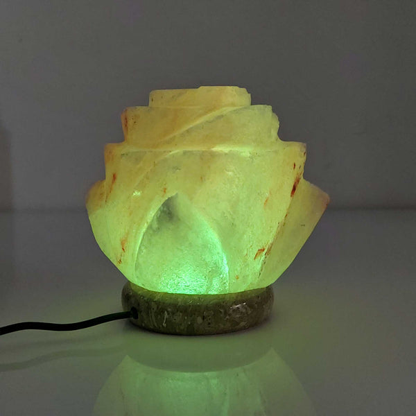 USB Himalayan Salt Lamp Colour Changing Flower Shape Rock LED Light