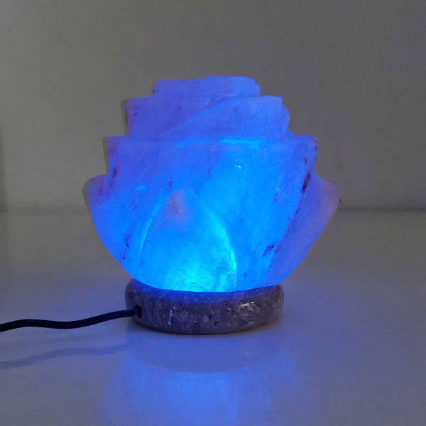 USB Himalayan Salt Lamp Colour Changing Flower Shape Rock LED Light