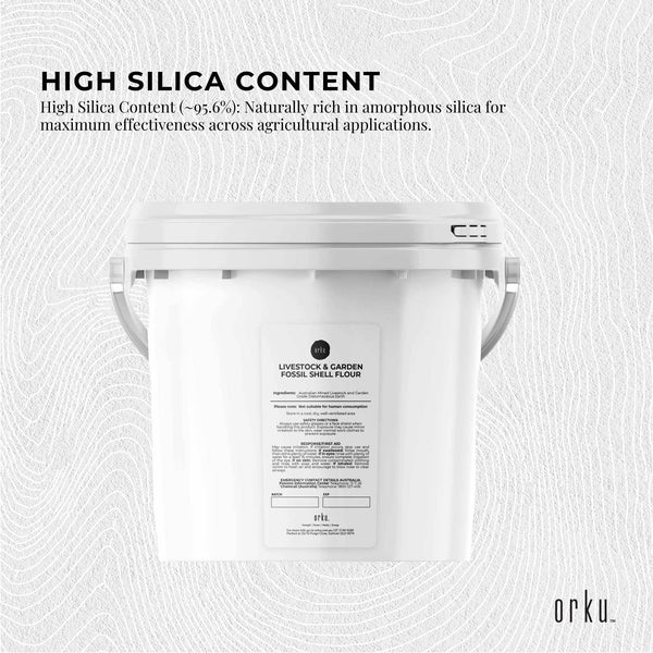 Orku 3Kg Fossil Shell Flour Tub - Livestock Garden Diatomaceous Earth