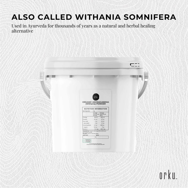 Orku Organic Ashwagandha Withania Somnifera Root Powder Herb Supplement 2.5kg