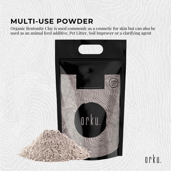 Orku Organic Sodium Bentonite Montmorillonite Clay Powder Face Mask 20kg
