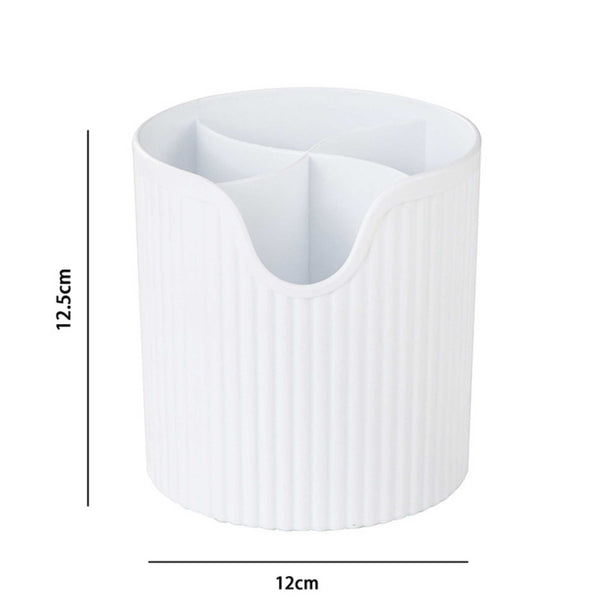4 Slot Makeup Brush Organiser Bucket Cosmetic Tool Storage Divider White
