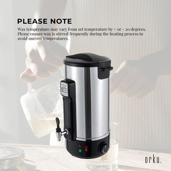 10L Orku Candle Wax Heater With Core Heating Tap - Electric Warmer Melter Pot