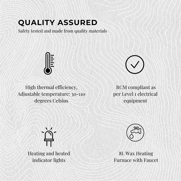 Candle Wax Heater Melter Tap 100 Wicks 100 Core Stickers Stirrer Black 1800W 10L