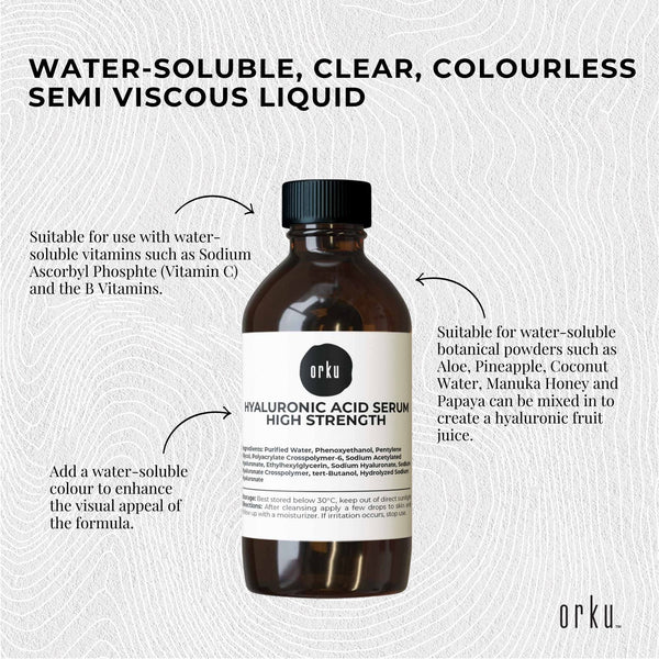 Orku Hyaluronic Acid Serum High Strength Cosmetic Face Skin Care 250ml