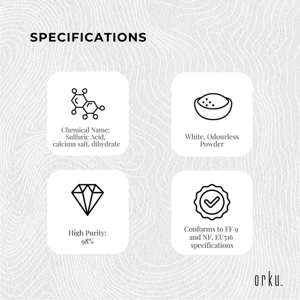 Calcium Sulphate Gypsum Powder Hydrous Sulfate Food Grade 10kg