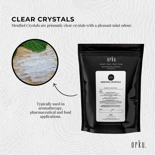 Orku 1Kg Menthol Crystals - USP Grade L-Menthol Mint Flakes C10H200