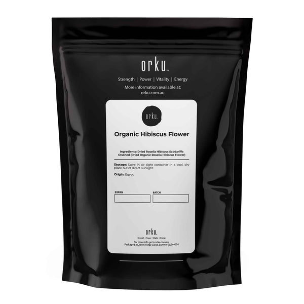 Orku Organic Hibiscus Rosella Flower Crushed Dried Herbal Tea Supplement 250g