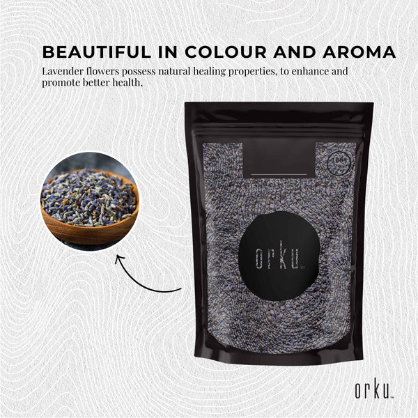 Orku Dried Lavender Lavendula Angustifolia Flowers Organic 250g