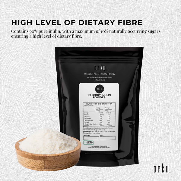 Orku 400g Chicory Root Inulin Powder - Natural Prebiotic Unflavoured Supplement