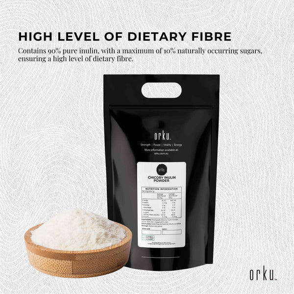 Orku 5Kg Chicory Root Inulin Powder - Natural Prebiotic Unflavoured Supplement