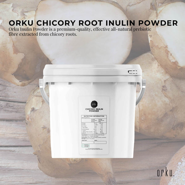 Orku 3.5Kg Chicory Root Inulin Powder Bucket - Prebiotic Unflavoured Supplement