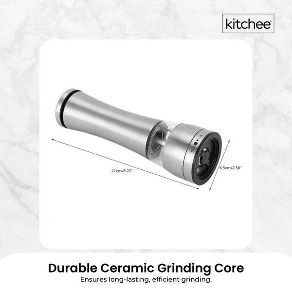 Kitchee Stainless Steel Salt Pepper Spice Grinder Mill Adjustable Coarseness