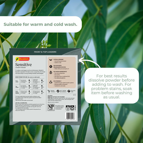 Bosisto's Senstive Laundry Powder Refill Eco Eucalyptus Washing Detergent 6kg